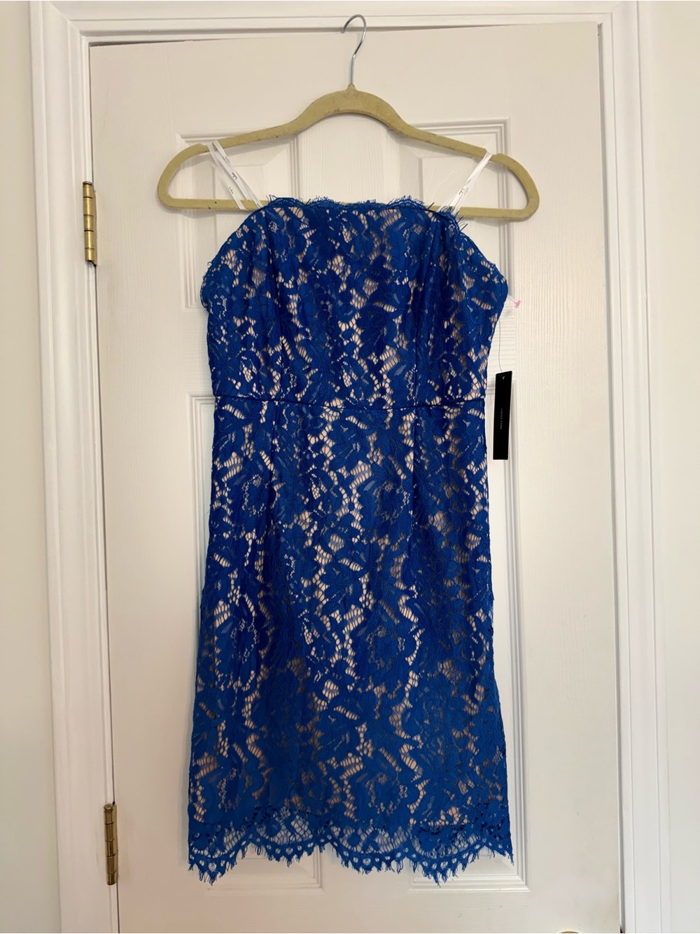 Lulu's Cobalt Blue Lace Strapless Mini Dress